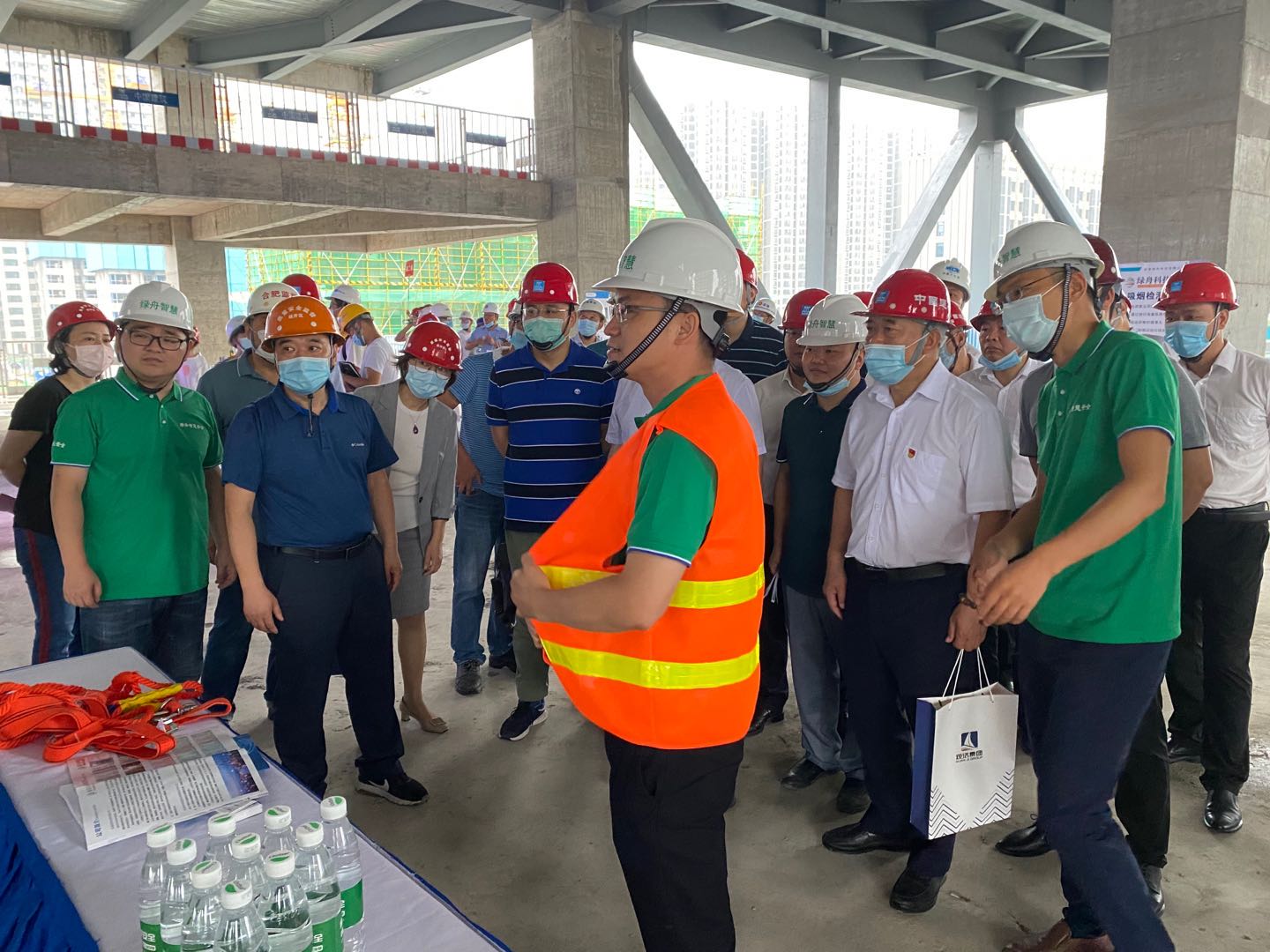 米兰科技米兰工地智能安全帽检测产品助力合肥市经开区6.16全国建筑安全日观摩活动